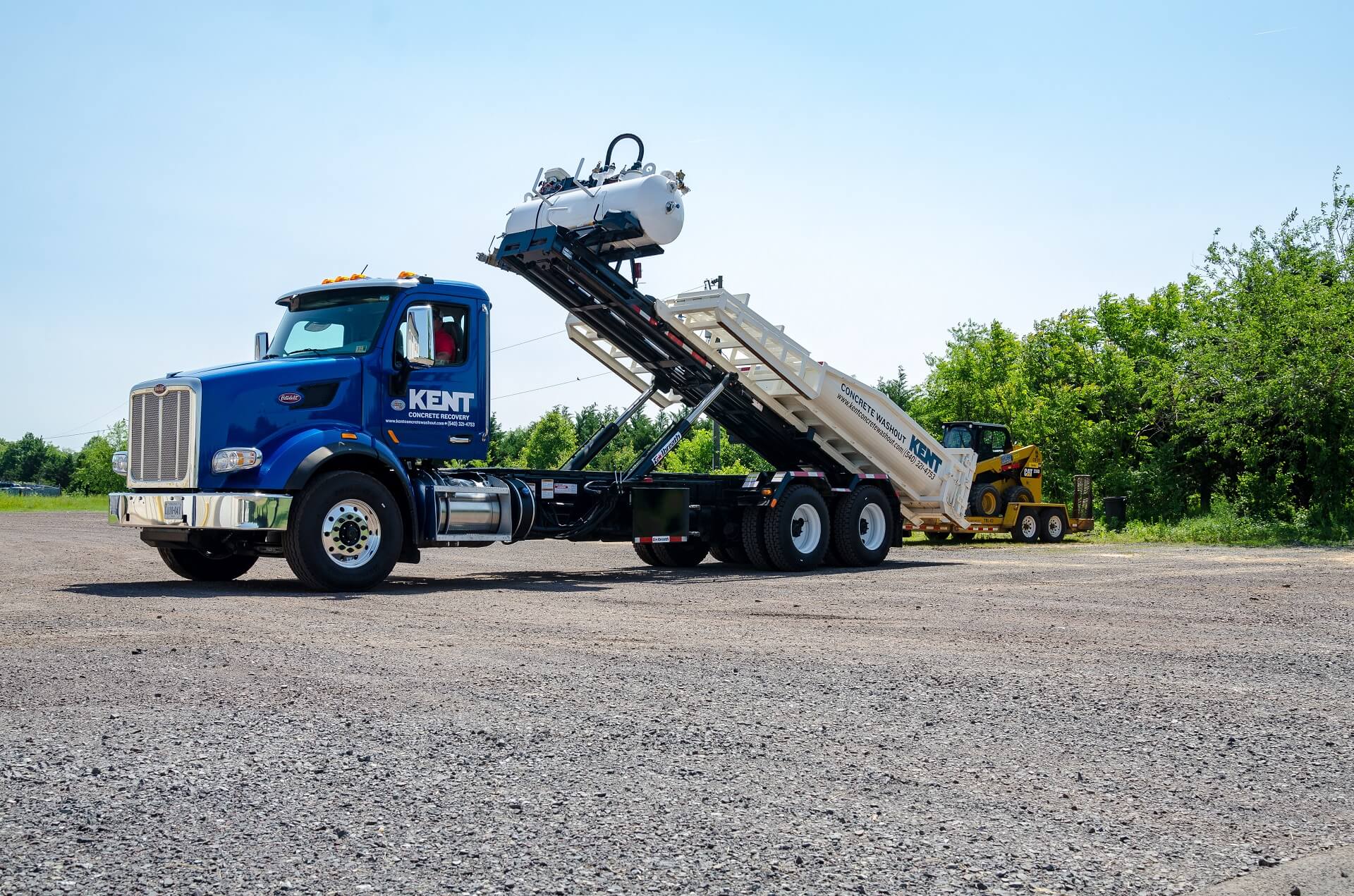 Kent's truck with Concrete bed raised