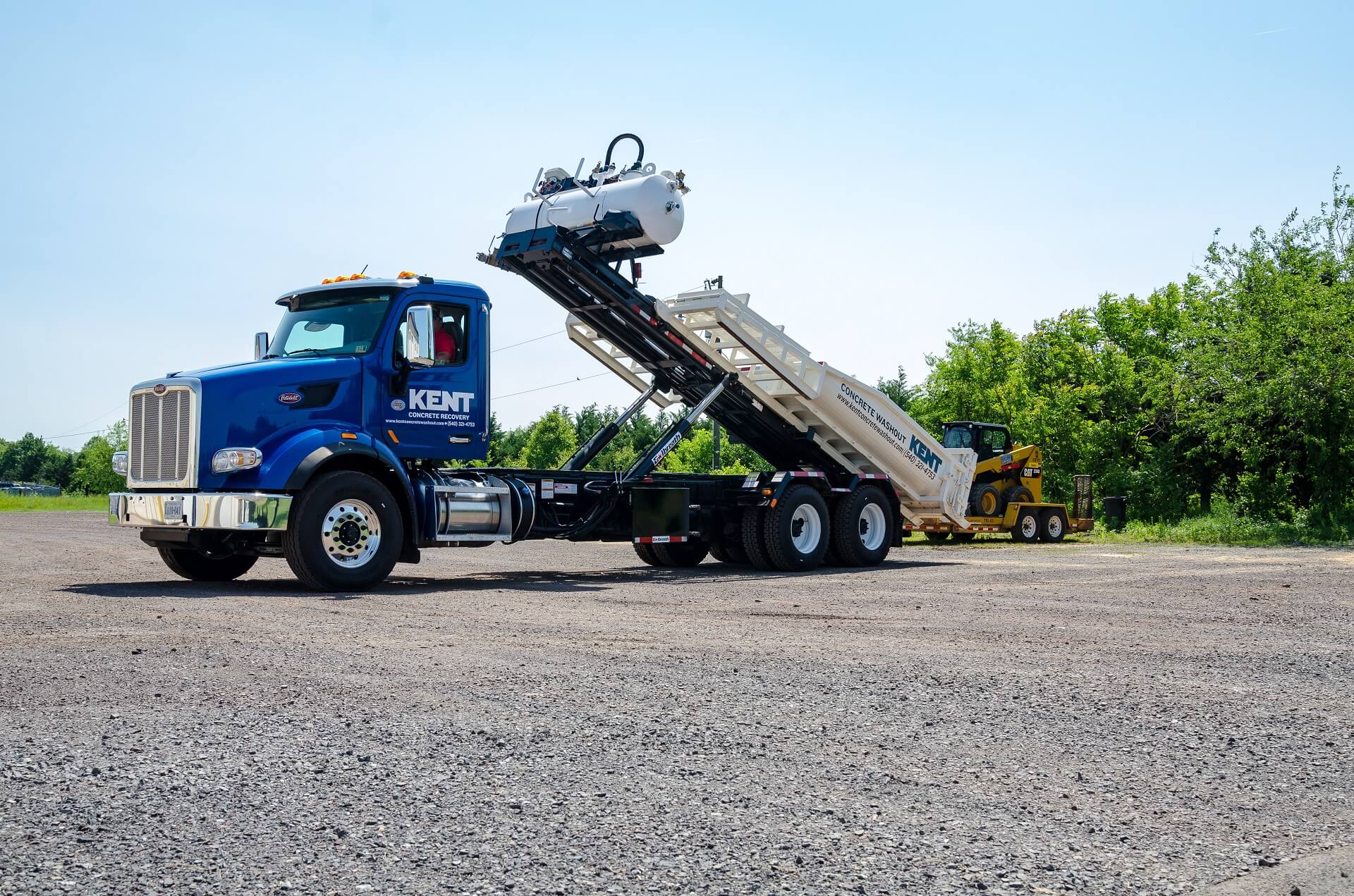 Kent's truck with Concrete bed raised