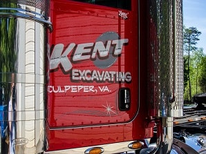Kent Excavating Truck Door showing Branding